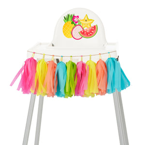 Aloha Fruity High Chair Garland - Hawaiian Tropical Fruit First Birthday & Cake Smash Decorations