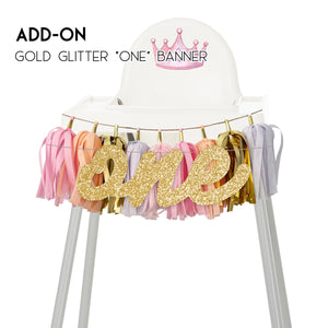 Blush and Purple Princess High Chair Garland - Baby Girl Princess Ballerina 1st Birthday Cake Smash Party Decoration