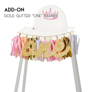 Blush and Purple Princess High Chair Garland - Baby Girl Princess Ballerina 1st Birthday Cake Smash Party Decoration
