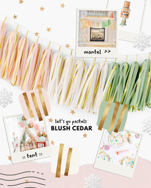 Blush Cedar Holiday Tassel Garland