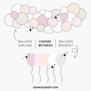 Boho Blush Balloon Kit - Boho Rainbow Birthday Baby Shower Bridal Shower Decorations - Muted Pink Blush Neutrals Balloon Decorations