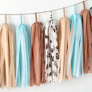 Blue Puppy Paws Tassel Garland - Pet Dog and Cat Boy Birthday Party Decoration