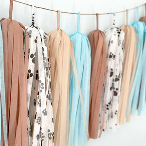 Blue Puppy Paws Tassel Garland - Pet Dog and Cat Boy Birthday Party Decoration