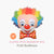 Clown with Rainbow Wig Foil Balloon 31" - Retro Vintage Circus Carnival Funfair Birthday Party Decorations