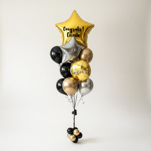 Luxurt Gold Star Hellium Balloon Bouquet for graduation party in Ottawa