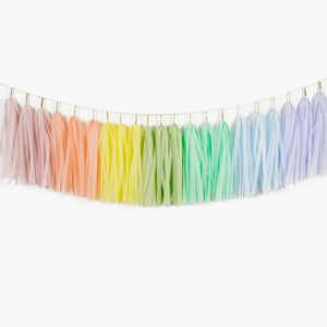 Pastel Rainbow Tassel Garland - Kids Birthday Party & Baby Shower Decoration