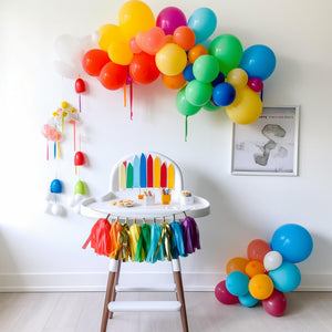 Gold Rainbow High Chair Garland Banner - Rainbow First Birthday & Cake Smash Decorations