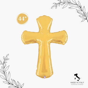 Jumbo Gold Cross Mylar Balloon 44in