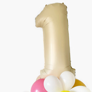 Groovy One Number 1 Balloon Column - Baby Girl First Birthday Party Balloon Tower Decorations
