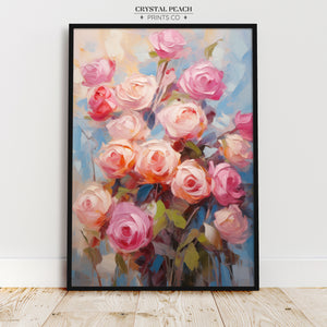 Rose Bouquet Digital Print [Pink, Blush, Blue]