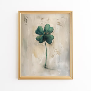 Lucky Clover Digital Print - St Patrick's Day Wall Decoration - Irish Wall Art Print