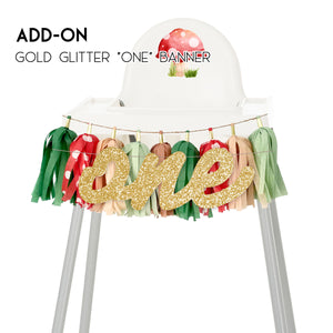 Mushroom Forest High Chair Garland - Enchanted Woodland Fairy 1st Birthday Cake Smash Decorations