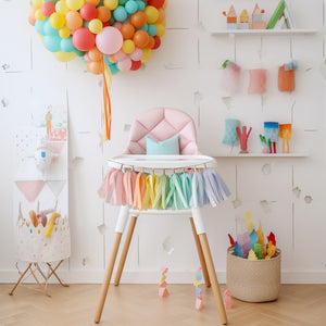 Pastel Rainbow High Chair Garland