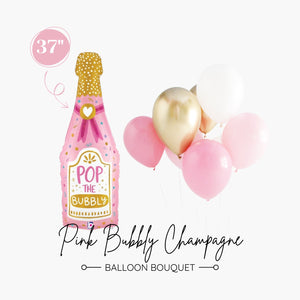 Pink Bubbly Champagne Balloon Bouquet - Bachelorette Party - Bridal Shower - Girls Birthday - Ottawa Balloons