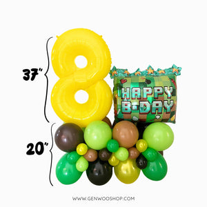 Pixel Video Game Birthday Number Balloon Tower - Ottawa Kids Party Balloon Service