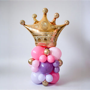 Gold Crown Balloon Tower for Princess Party