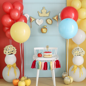 Snow White Inspired High Chair Garland - Baby Girl Princess Themed First Birthday and Second Birthday Party Cake Smash Decoration