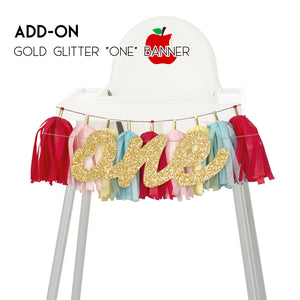 Snow White Inspired High Chair Garland - Baby Girl Princess Themed First Birthday and Second Birthday Party Cake Smash Decoration