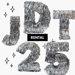 Silver Jumbo 3D Tinsel Fringe Letters & Numbers – Rental (Ottawa, Gatineau)