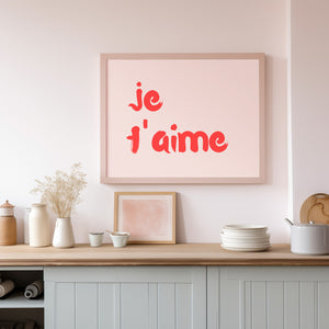 je t'aime - French Love Digital Print