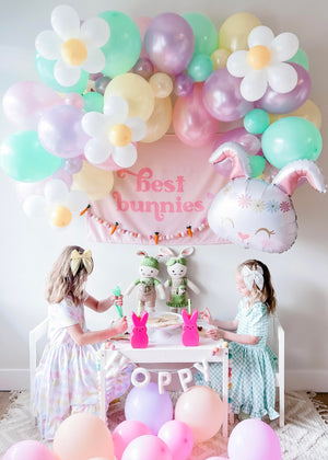 Jumbo Hippie Flower Bunny Foil Balloon 31"