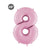 Jumbo Baby Pink Number 8 Foil Balloon - Girls 8th Birthday Number Balloon - Baby Girl 8 Months Photo Prop - Eighth Anniversary Celebration - GenWoo Shop