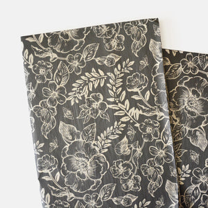 Luxury Black Floral Patterned Tissue Paper -  Christmas Holiday Gift Wrapping & DIY Projects Paper Supplies