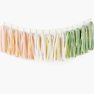 Blush Cedar Holiday Tassel Garland - Bohemian Christmas Decoration, Boho Holiday Decor, Fireplace Mantel Garland Decoration, Christmas Party Supplies GenWoo Shop