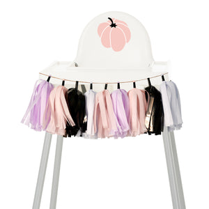 Blush Halloween High Chair Garland-  Boho Pink Halloween 1st Birthday Decoration High Chair Banner