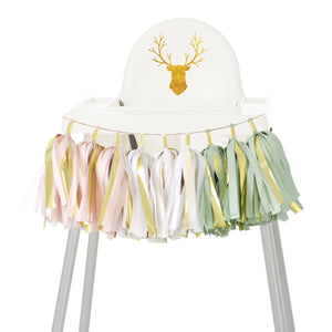 Blush Cedar Holiday High Chair Garland - Christmas First Birthday High Chair Banner December Baby Cake Smash Photo Shoot Pink Christmas Party Supplies GenWoo Shop