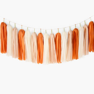 Boho Sunset Tassel Garland - Boho Orange Thanksgiving Harvest Party Decoration - Halloween Party Garland