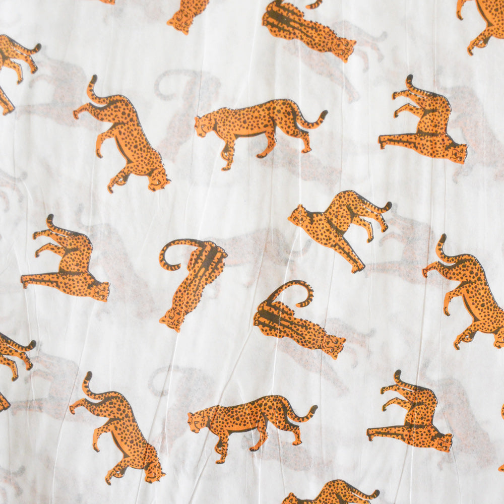 Cheetah Illustration Tissue Paper - Animal Holiday Gift Wrapping & Safari Christmas DIY Projects Supplies
