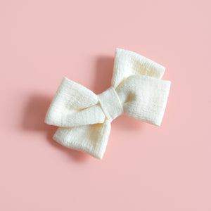 Cream Gauze Chunky Bow || by CoraCo Handmade