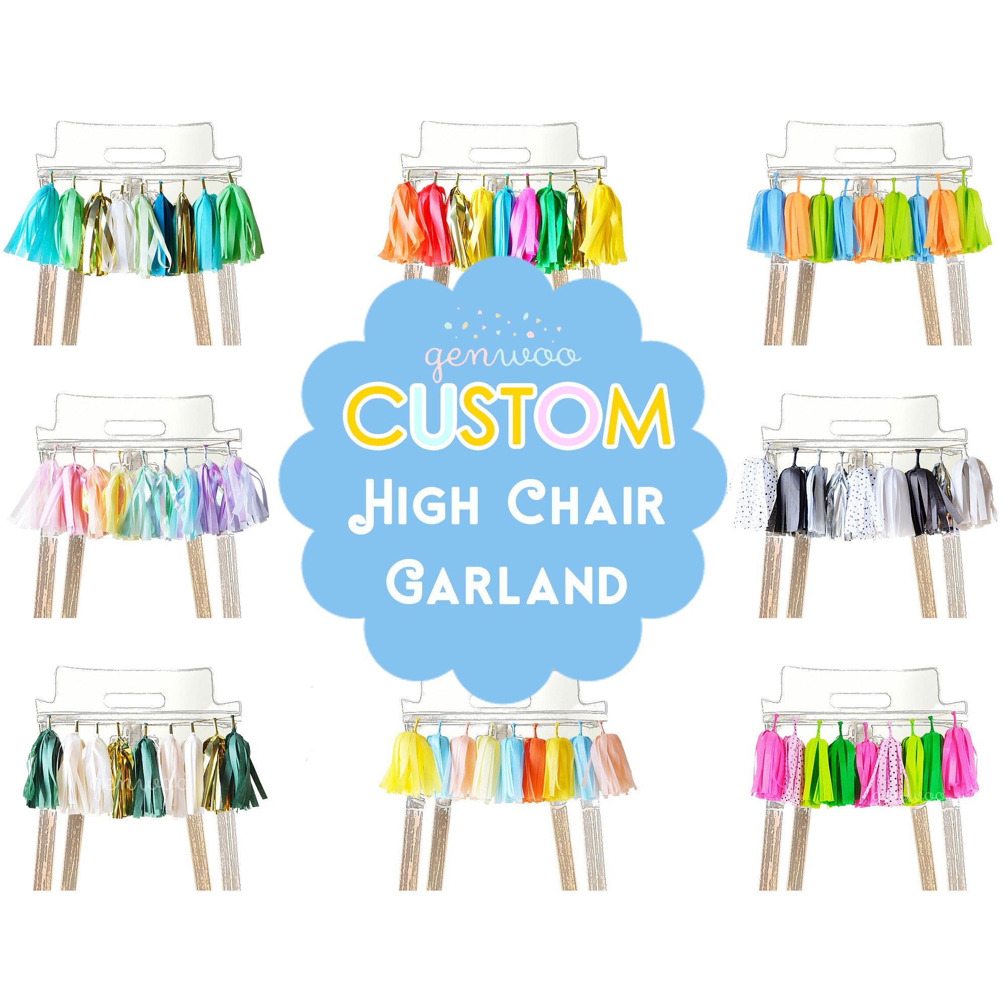 Custom High Chair Garland {Pick Your Colors}