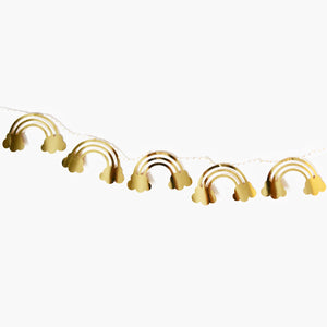 Gold Foil Rainbow Banner - Gold Rainbow Birthday Party Banner Decoration, St Patrick's Day Party Decoration, Rainbow Birthday Party, Baby Shower, Rainbow Nursery Decoration