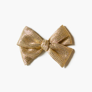 Gold Sparkly Bow Hair Clip - Kids Christmas Hair Accessories Bows for Girls GenWoo Shop GenBow Club