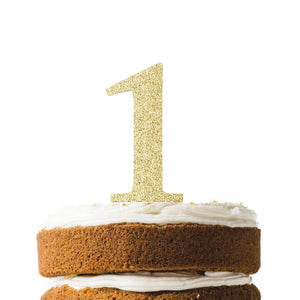 Gold Glitter Number 1 Cake Topper