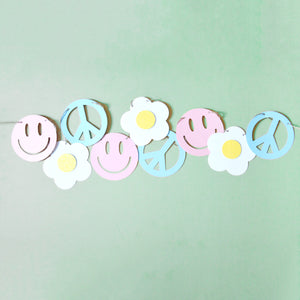 Groovy Symbol Banner | Smiley Face | Daisy | Peace