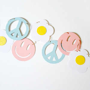 Groovy Symbol Banner | Smiley Face | Daisy | Peace