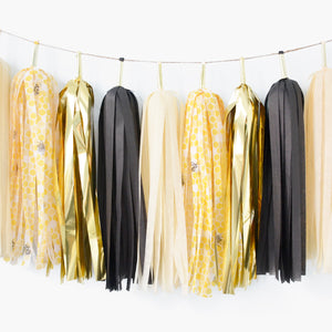 Honey Bees Tassel Garland - Happy BeeDay Birthday Party Decoration - What Will it Bee Gender Reveal Banner - Summer Garden Bees Theme Baby Shower