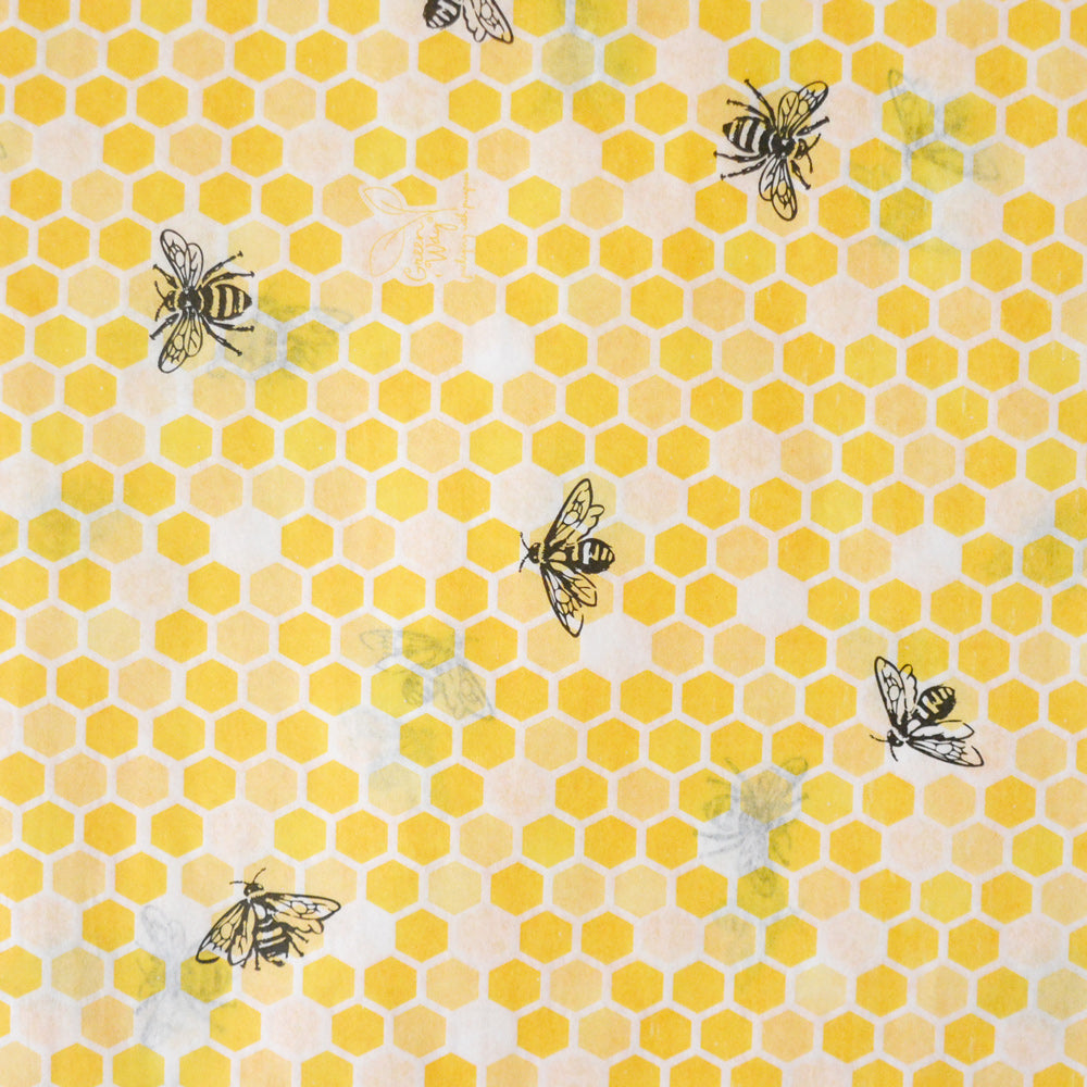 Honey Bees Patterned Tissue Paper - Holiday Gift Wrapping & Christmas DIY Projects Supplies