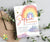 Editable Digital Watercolor Rainbow Birthday Party Invitation Canva Template