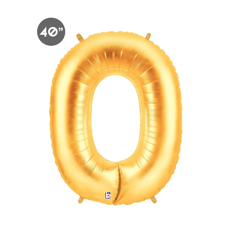 Jumbo Gold Number 0 Foil Balloon 40-inch