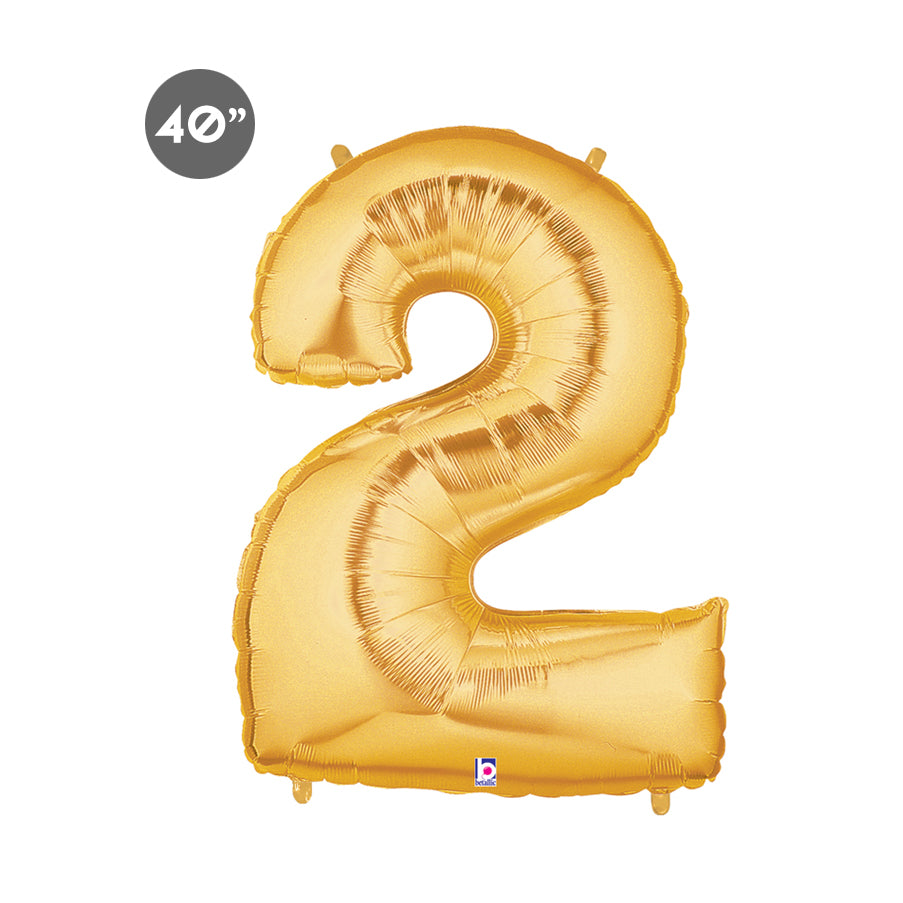 Jumbo Gold Number 2 Foil Balloon 40-inch