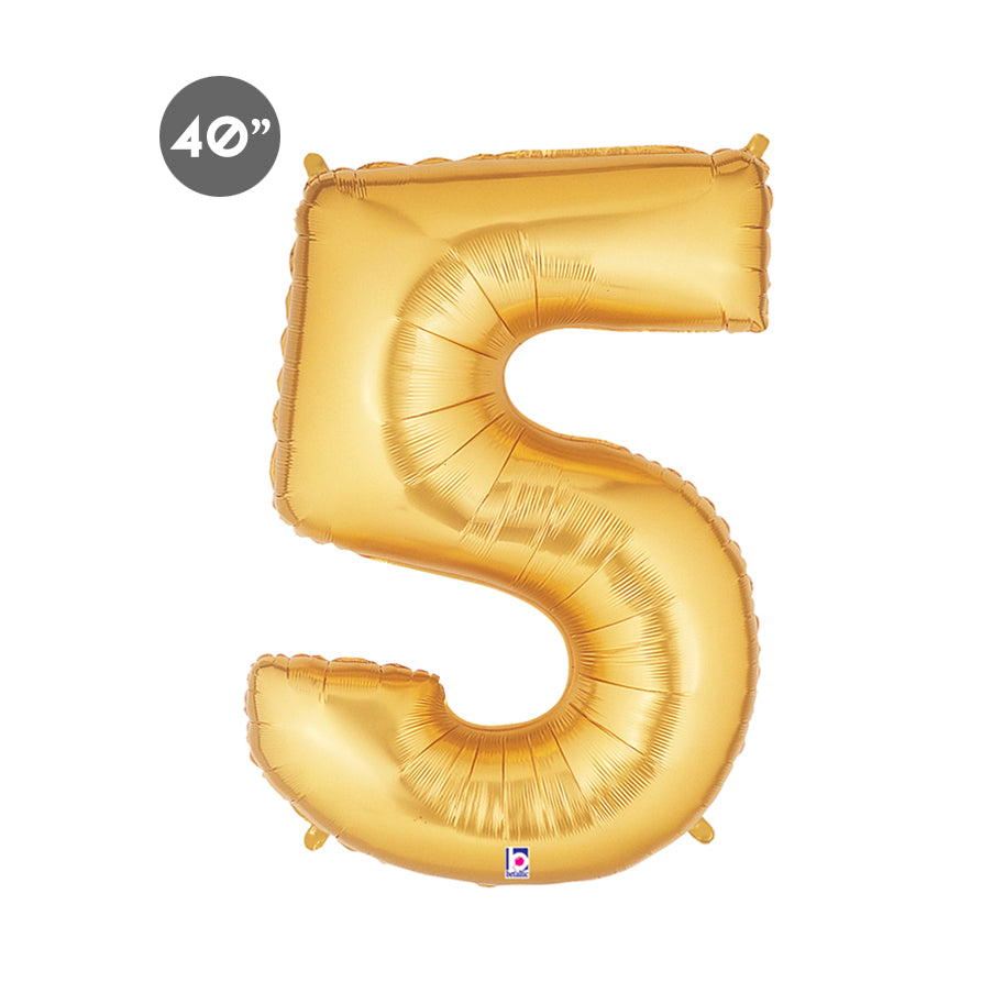 Jumbo Gold Number 5 Foil Balloon 40-inch