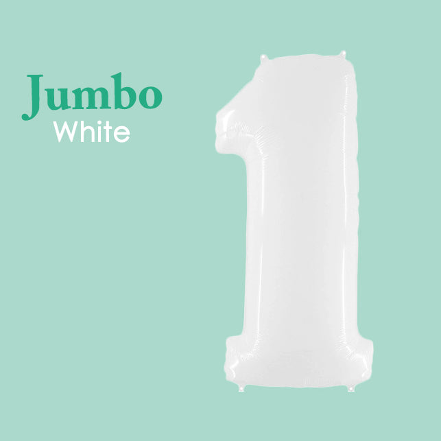 Jumbo White Number 1 Foil Balloon 40-inch
