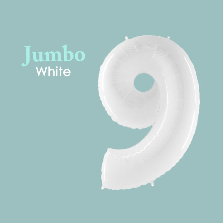 Jumbo White Number 9 Foil Balloon 40-inch
