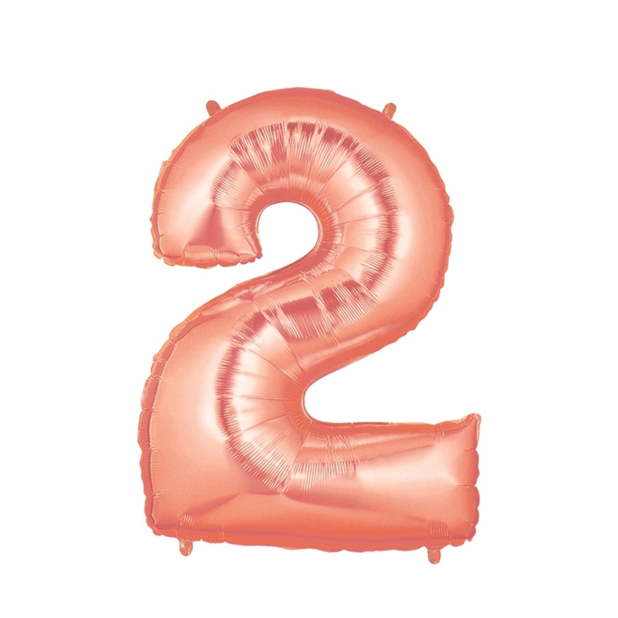40-inch Jumbo Rose Gold Number 2 Foil Balloon