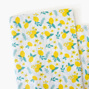 Lemons and Flowers Tissue Paper - Holiday Gift Wrapping & Christmas DIY Projects Supplies