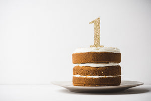 Gold Glitter Number 1 Cake Topper